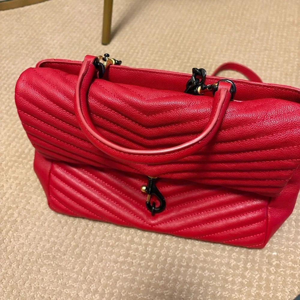 Rebecca Minkoff Red Quilted Satchel with Black Hardware - Picture 7 of 14